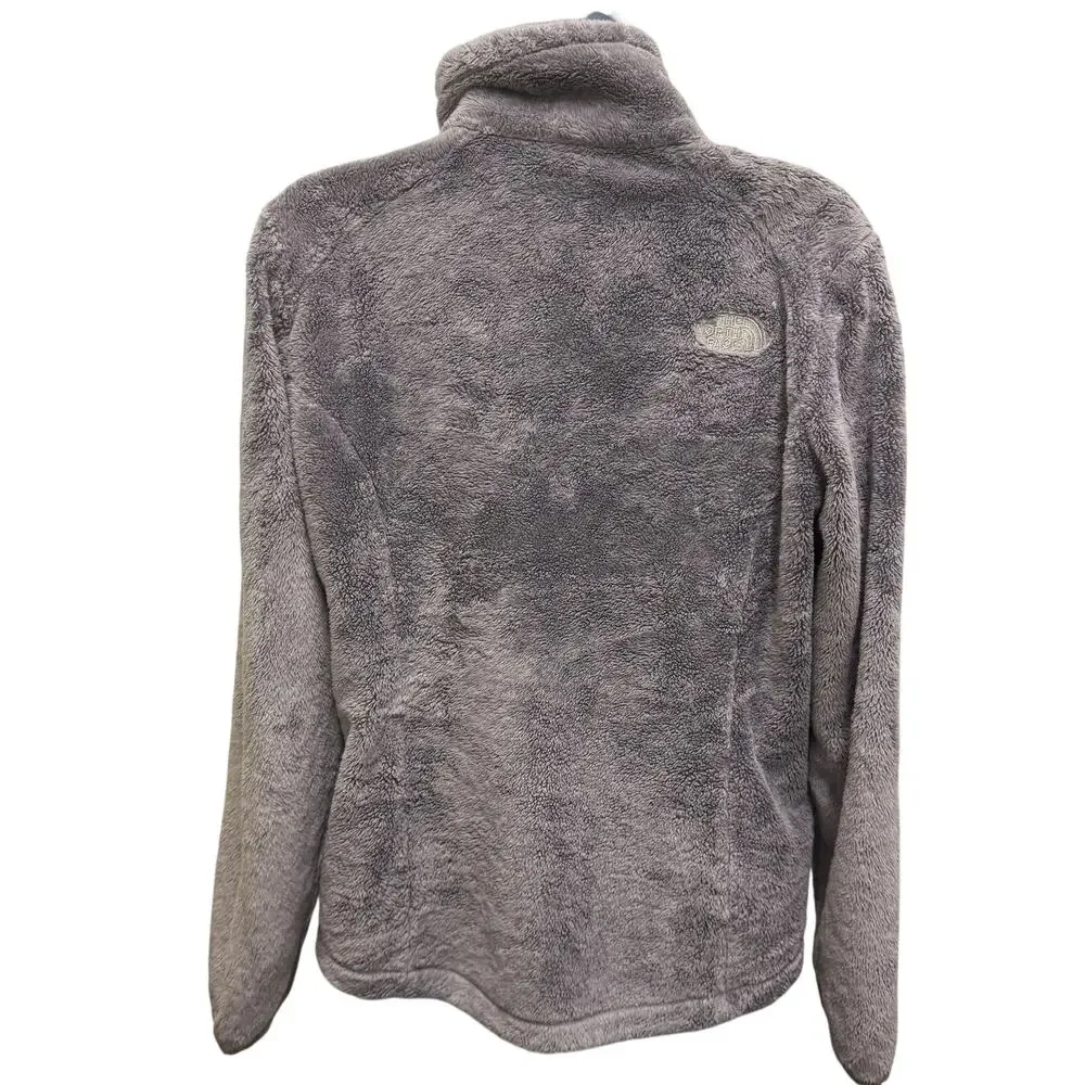 The North Face Osito Fuzzy Fleece Gray Silver Womens M Full Zip Coat Jacket - Picture 4 of 5